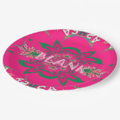 Assiettes En Carton Quote blanc personnalisé Plaques en papier rose (Angle)