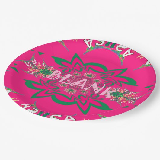 Assiettes En Carton Quote blanc personnalisé Plaques en papier rose (Angle)