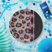 Assiettes En Carton RAB Rockabilly Pink Leopard Ribbon Bows (Fête)