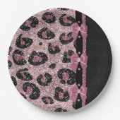 Assiettes En Carton RAB Rockabilly Pink Leopard Ribbon Bows (Devant)