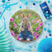 Assiettes En Carton Rabbit Manger Pétunia Rose Fleurs (Fête)