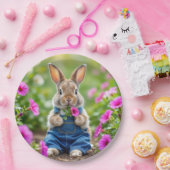 Assiettes En Carton Rabbit Manger Pétunia Rose Fleurs (Fête)