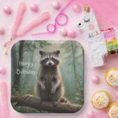Assiettes En Carton Raccoon en forêt (Fête)