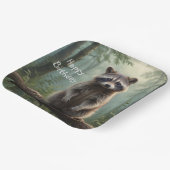 Assiettes En Carton Raccoon en forêt (Angulaire)