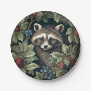 Assiettes En Carton Raccoon et baies inspirés de William Morris