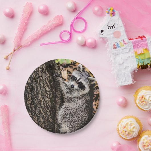 Assiettes En Carton Raccoon sauvage (Fête)