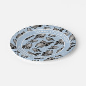 Assiettes En Carton Raccoons Custom Blue Anniversaire (Angle)