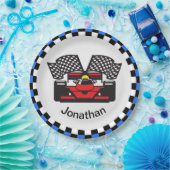 Assiettes En Carton Race Voiture Conception Papier Plaque (Fête)