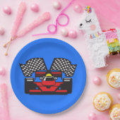 Assiettes En Carton Race Voiture Conception Papier Plaque (Fête)