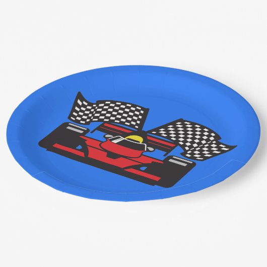 Assiettes En Carton Race Voiture Conception Papier Plaque (Angle)