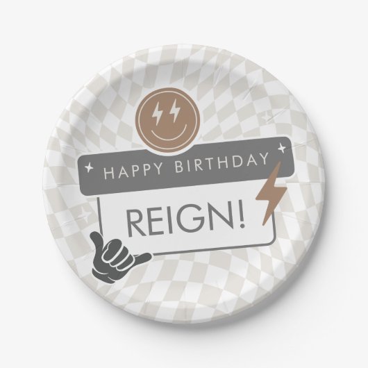 Assiettes En Carton Rad Cool Dude Boys Plaque papier d'anniversaire (Devant)