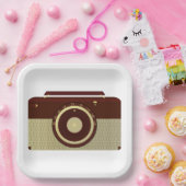 Assiettes En Carton Radio Brown Rétro Et Antique Or (Fête)