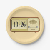 Assiettes En Carton Radio rétro-horloge (Devant)