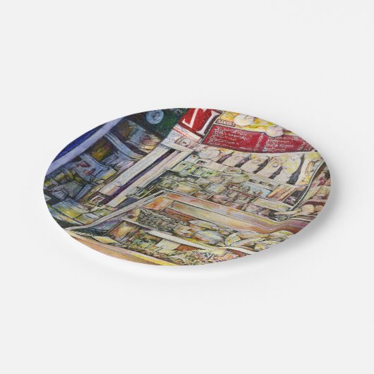 Assiettes En Carton Rafraîchir dans un déli chaud (Angle)