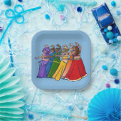 Assiettes En Carton Rainbow Belly Dancer Art Belly Dance Troupe (Fête)