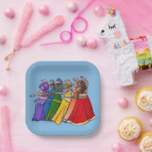 Assiettes En Carton Rainbow Belly Dancer Art Belly Dance Troupe (Fête)