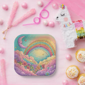 Assiettes En Carton rainbow Birthday or Shower  (Fête)
