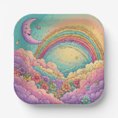 Assiettes En Carton rainbow Birthday or Shower  (Recto)