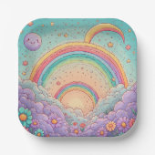 Assiettes En Carton rainbow Birthday or Shower  (Recto)