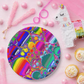 Assiettes En Carton Rainbow Blast Art Abstrait (Fête)