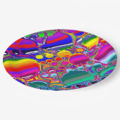 Assiettes En Carton Rainbow Blast Art Abstrait (Angle)
