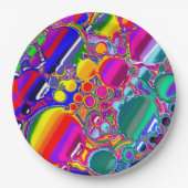 Assiettes En Carton Rainbow Blast Art Abstrait (Devant)