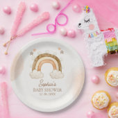 Assiettes En Carton Rainbow Boho Baby Shower Gender Neutral (Fête)