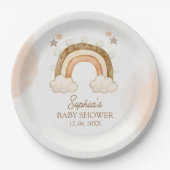 Assiettes En Carton Rainbow Boho Baby Shower Gender Neutral (Devant)