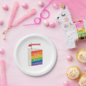 Assiettes En Carton Rainbow Cake Joyeux anniversaire Faire un voeu (Fête)