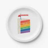 Assiettes En Carton Rainbow Cake Joyeux anniversaire Faire un voeu (Devant)