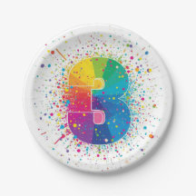 Rainbow Confetti 1st Birthday Napkins Colorful Age