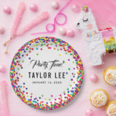 Assiettes En Carton Rainbow confetti arrose le décor de fête d'anniver (Fête)