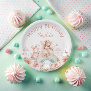 Assiettes En Carton Rainbow Fairy Girl Magic Teapot Anniversaire
