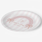 Assiettes En Carton Rainbow Fancy Rose Bows Coquette Anniversaire (Angle)