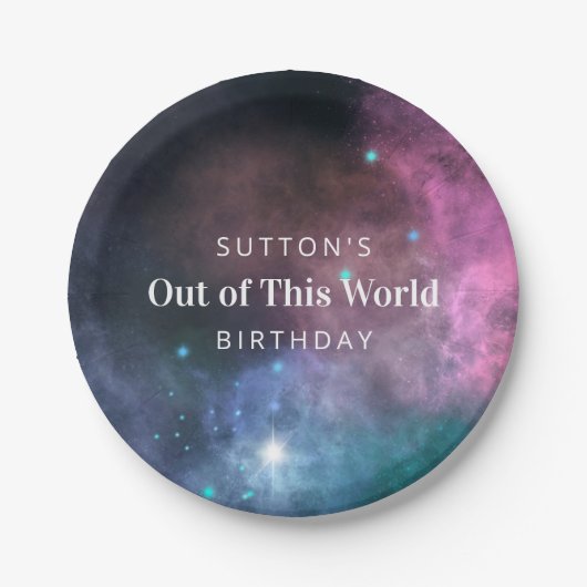 Assiettes En Carton Rainbow Galaxy Anniversaire (Devant)