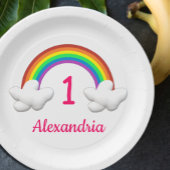 Assiettes En Carton Rainbow Girl N'importe quel âge Anniversaire