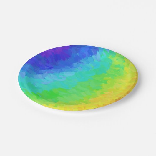 Assiettes En Carton Rainbow Icy (Angle)