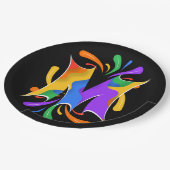 Assiettes En Carton Rainbow Letter M Monogram Abstract (Angle)