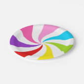 Assiettes En Carton Rainbow Lollipop Swirl (Angle)