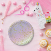 Assiettes En Carton Rainbow Pastel Gold Parties scintillant Imaginaire (Fête)