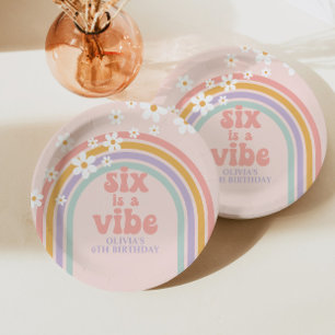 Assiettes En Carton Rainbow Pastel Six is a Vibe 6e anniversaire