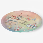 Assiettes En Carton Rainbow Pastel w Animaux 5e fête d'anniversaire (Angle)