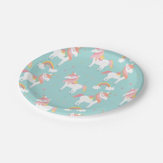 Assiettes En Carton Rainbow Pony (Angle)