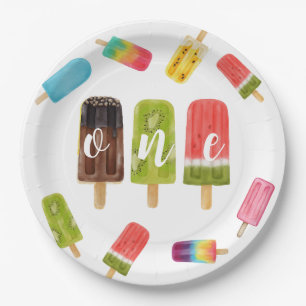 Assiettes En Carton Rainbow Pop Anniversaire 1er anniversaire