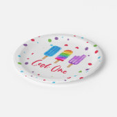 Assiettes En Carton Rainbow Pop Cool un 1er anniversaire (Angle)