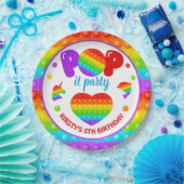 Assiettes En Carton Rainbow Pop It Fidget Toy Anniversaire (Fête)
