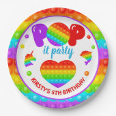 Assiettes En Carton Rainbow Pop It Fidget Toy Anniversaire (Devant)