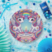 Assiettes En Carton Rainbow Royalty Unicorns (Fête)