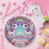 Assiettes En Carton Rainbow Royalty Unicorns (Fête)
