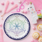 Assiettes En Carton Rainbow Snowflake Blue Trier Holiday (Fête)